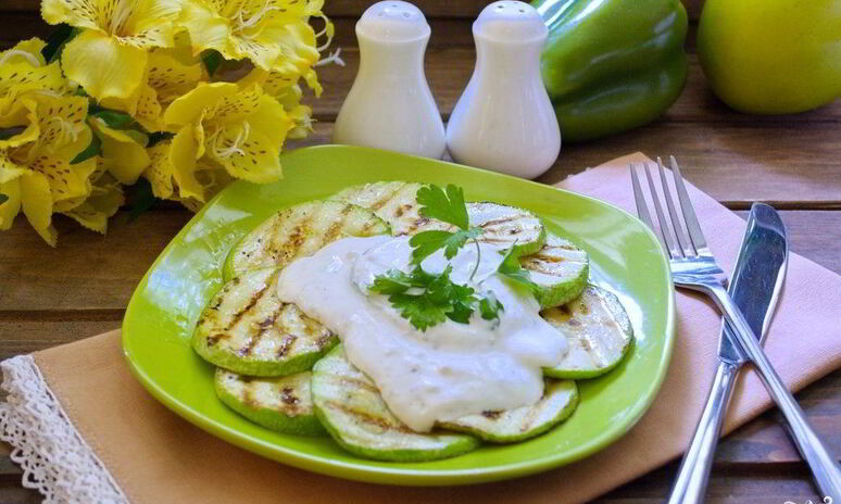 Рецепт кабачки на сковороде гриль