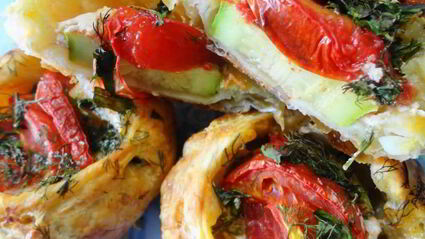 кабачки в слоеном тесте запеченные