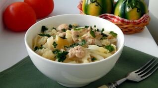 Капуста с фаршем и картошкой