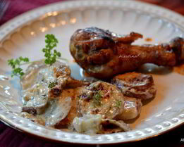 Картофельный гратен с грибами