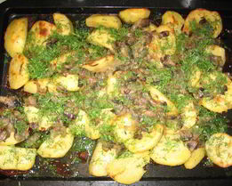 Картошка, запеченная с грибами