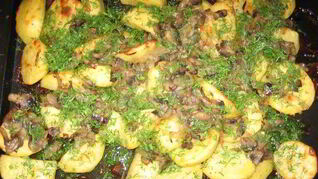 Картошка, запеченная с грибами