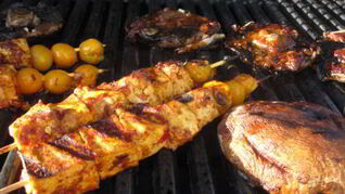 Тофу и портобелло на гриле