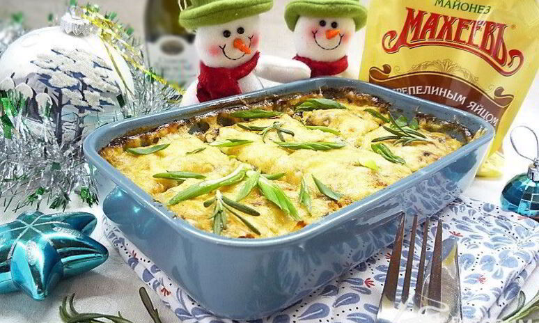 Рецепт цветная капуста с курицей и грибами в духовке