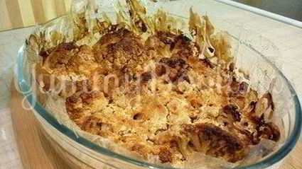 цветная капуста, запеченная в сметанно-сырном соусе