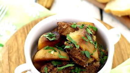 тушеная картошка с ребрышками