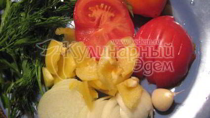 тыква, фаршированная курицей и овощами