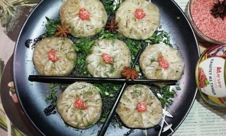 Рецепт гедза с паштетом из тунца и куриной печенью