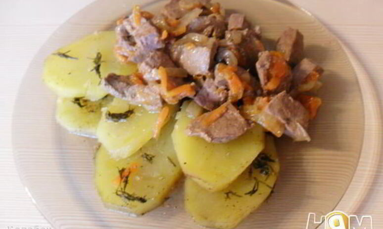 Рецепт говяжья печень с картофелем в мультиварке