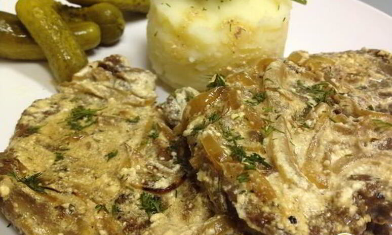 Рецепт говяжья печень в сметане