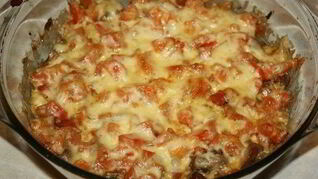 Куриная печень с помидорами по-милански