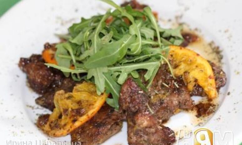 Рецепт куриная печень тушеная по-итальянски с апельсином