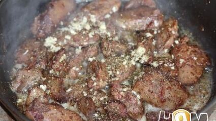 куриная печень тушеная по-итальянски с апельсином