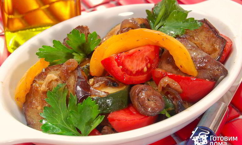 Рецепт куриная печенка с овощами