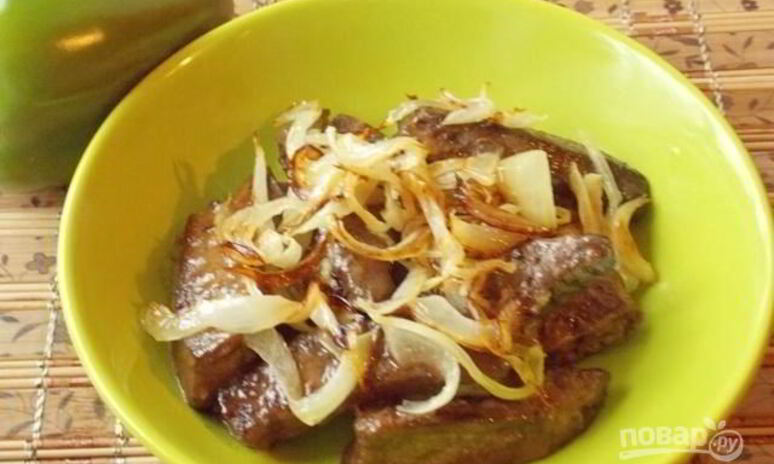 Рецепт печень говяжья с луком