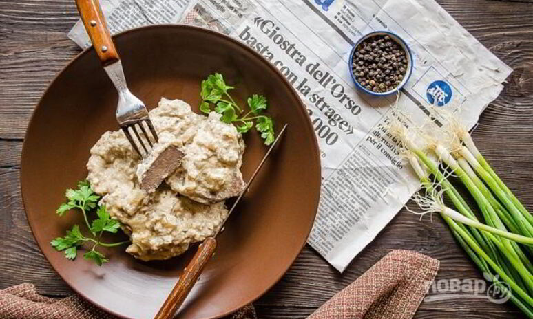 Рецепт печень говяжья в сметане