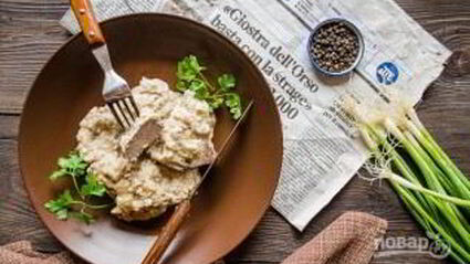 печень говяжья в сметане