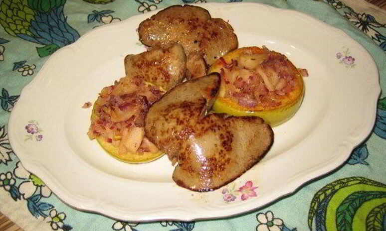 Рецепт печень кролика с яблочным чатни