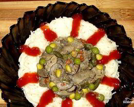 Печень с грибами в мультиварке