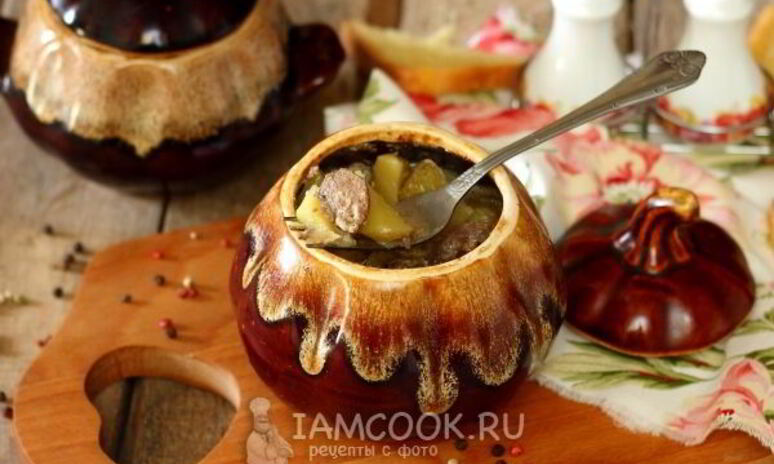 Рецепт печень с картошкой в горшочке