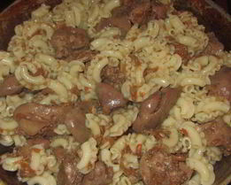 Печень с макаронами