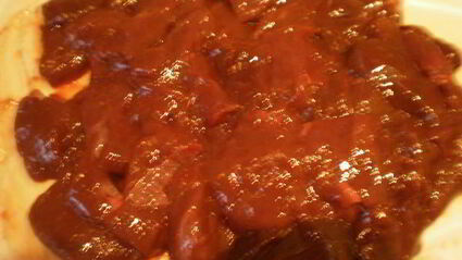 печень с яблоками и черной смородиной