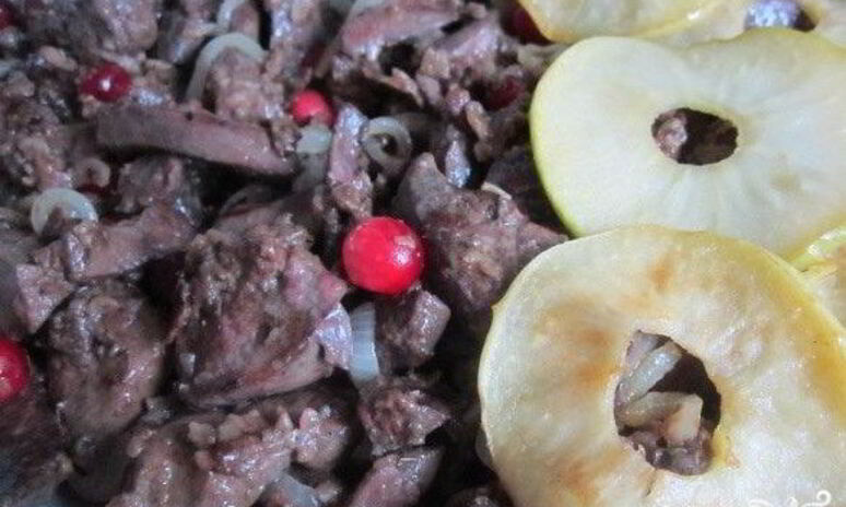 Рецепт печень с яблоками в духовке