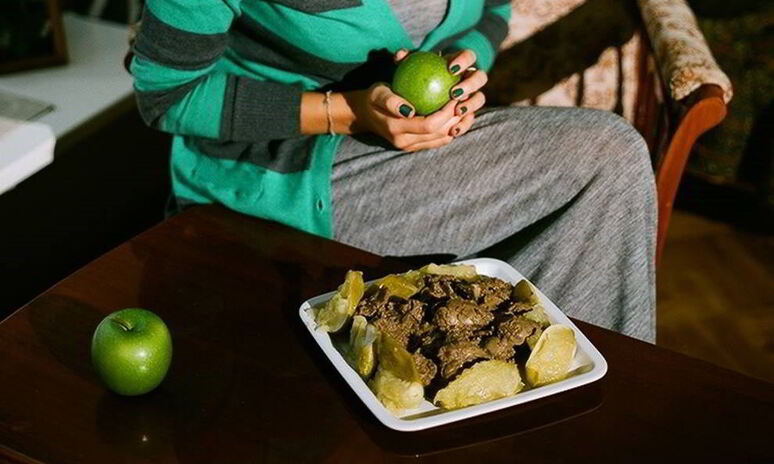 Рецепт печень с яблоками