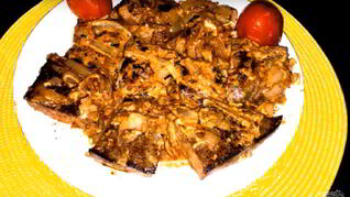 Печень свиная со сметаной