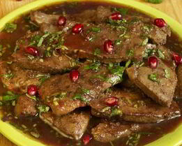 Печень в гранатовом соусе