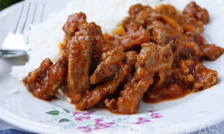 Рецепт печень в томатном соусе