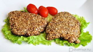 Печень, жаренная в овсяной панировке