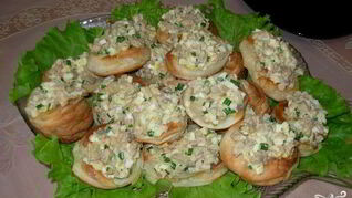 Волованы с печенью трески