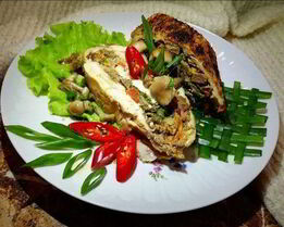 Запеченные куриные грудки с печенью