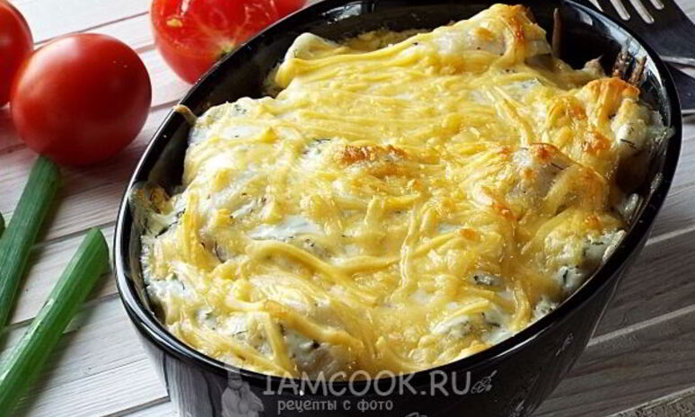 Рецепт пельмени с сыром и сметаной в духовке