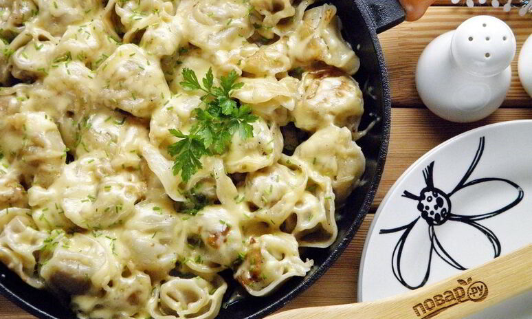 Рецепт пельмени жареные под сыром