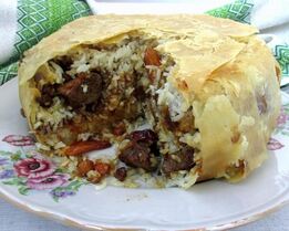 Азербайджанский плов шах в лаваше