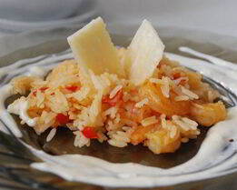 Лимонная валенсийская паэлья с креветками