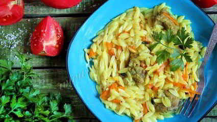 ложный плов из пасты орзо