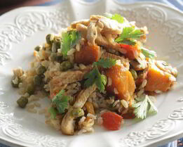 Овощной плов с индейкой