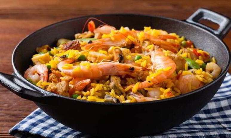 Рецепт паэлья с курицей и креветками