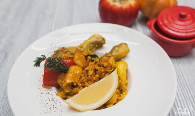 Рецепт паэлья с морепродуктами и курицей