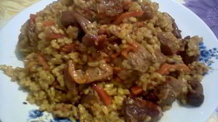 Плов Фантазия с мясом и грибами