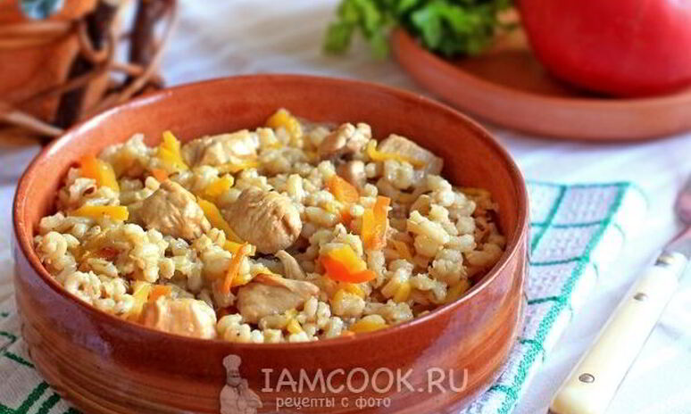 Рецепт плов из перловки с курицей
