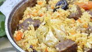 Плов на костре со свининой