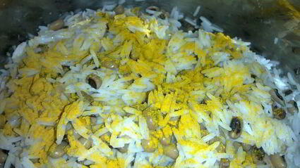 плов с фасолью черноглазка