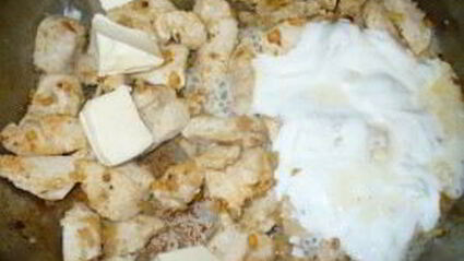 фрикасе из курицы с сыром
