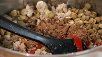 острое рагу из индейки с чечевицей