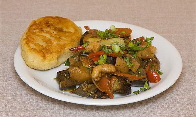 Рецепт овощное рагу с баклажанами и зеленью