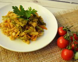 Овощное рагу с чечевицей